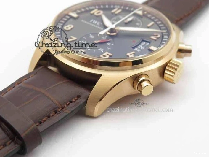 MIROTIME 0725 Pilot Chrono RG 3878 V6F Best Edition Gray Dial On Brown Leather Strap A Contemporary 7254